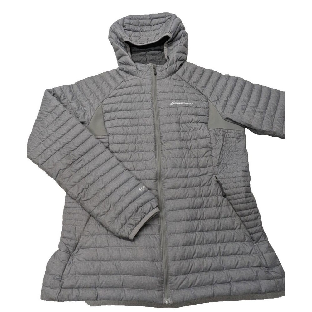 Eddie Bauer First Ascent Storm 800 Women's M Gray Hooded Down Jacket